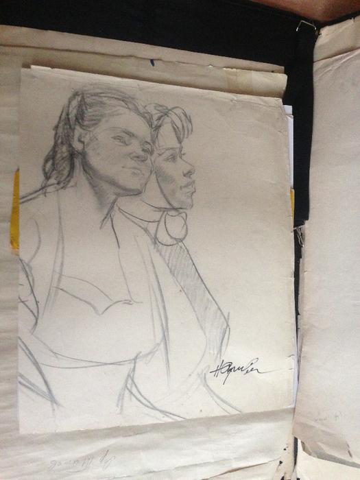 Сергеева Н.А. (1921-2018)   "Две девушки" (1950-60е)