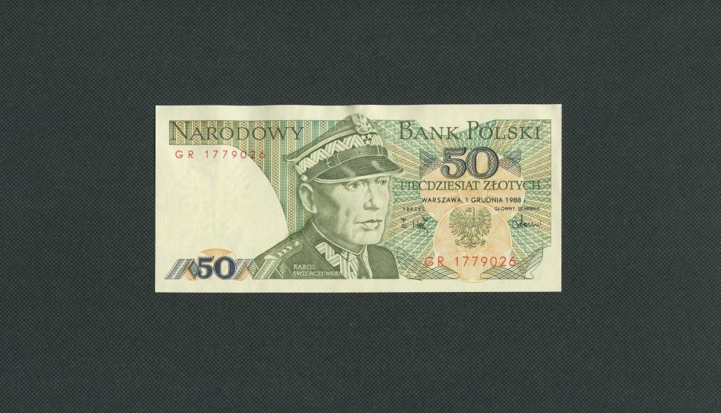 50 злотых. 1988 год. серия GR. Польша. Республика Польша. UNC. # 1381.