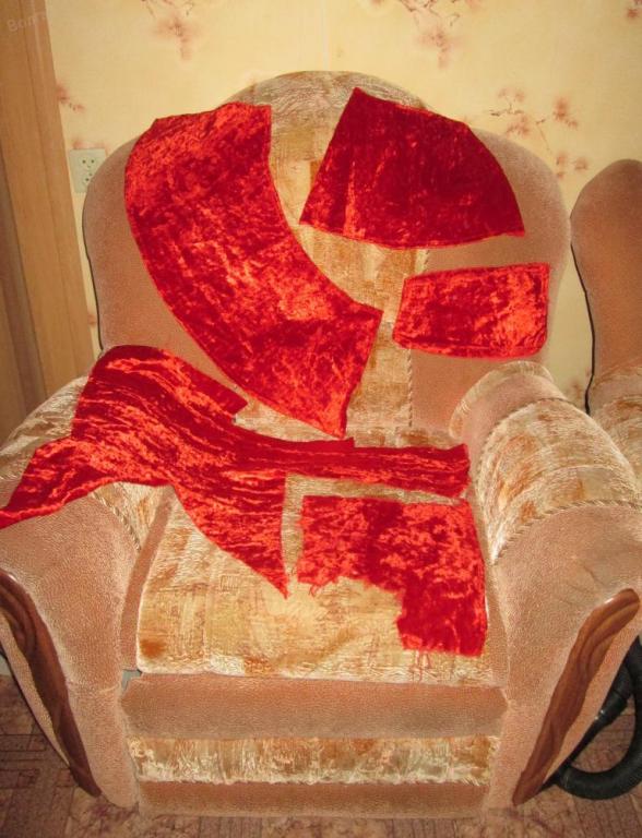 Плюш алые куски винтаж СССР
