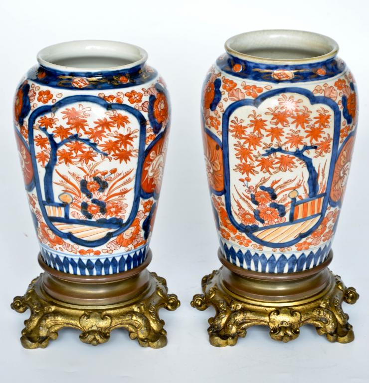 Пара декоративных керамических ваз с японским мотивами. Арт. 12Бо0043