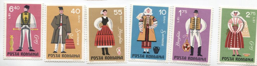 1973.Румыния.Народные костюмы.6м.**.