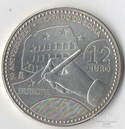 Испания 12 евро 2007 UNC серебро