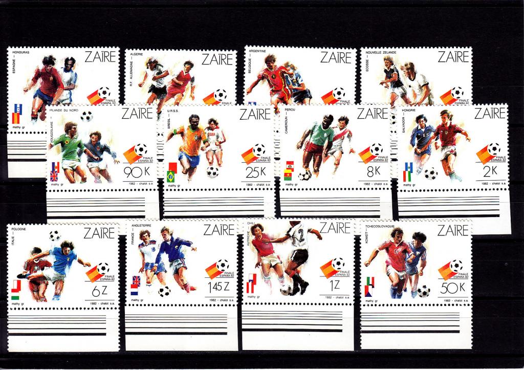 ZAIRE  ЗАИР  Спорт   футбол  Испания  1982  Серия   Сост**