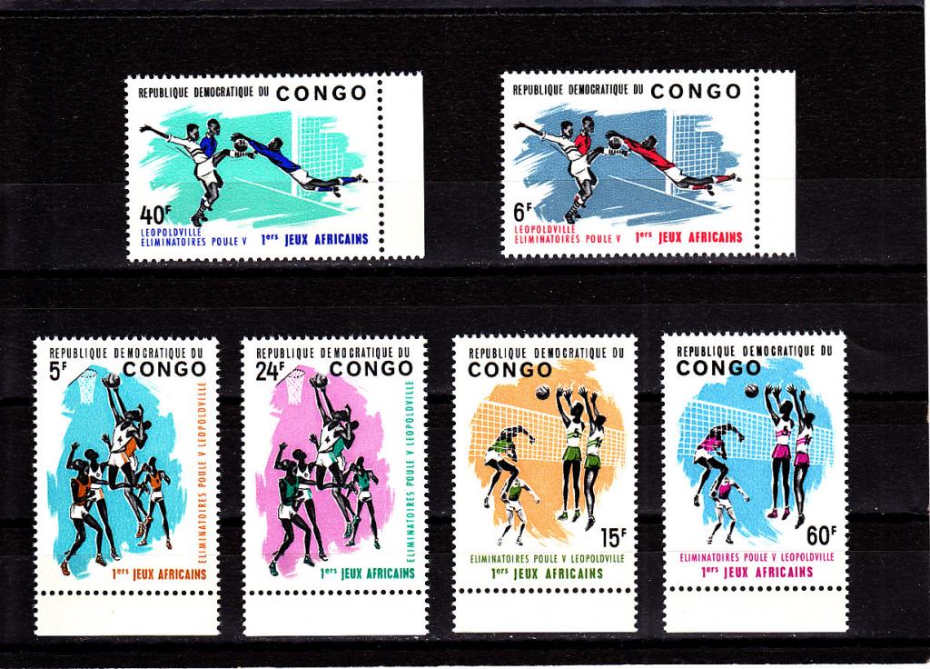 CONGO  КОНГО   Спорт  Игры с мячом  Серия 1965  Сост**