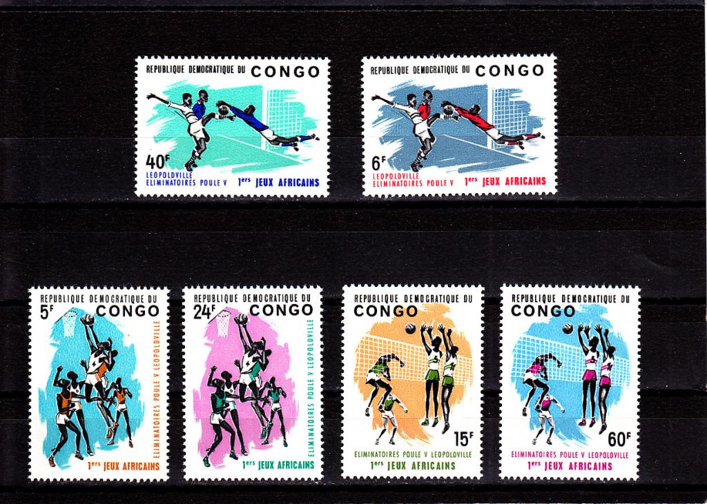 CONGO  КОНГО   Спорт  Игры с мячом  Серия 1965  Сост**