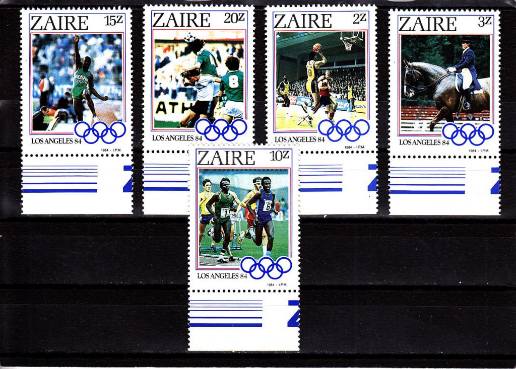 ZAIRE  ЗАИР  Спорт Лос Анджелес  1984  Серия  Сост**