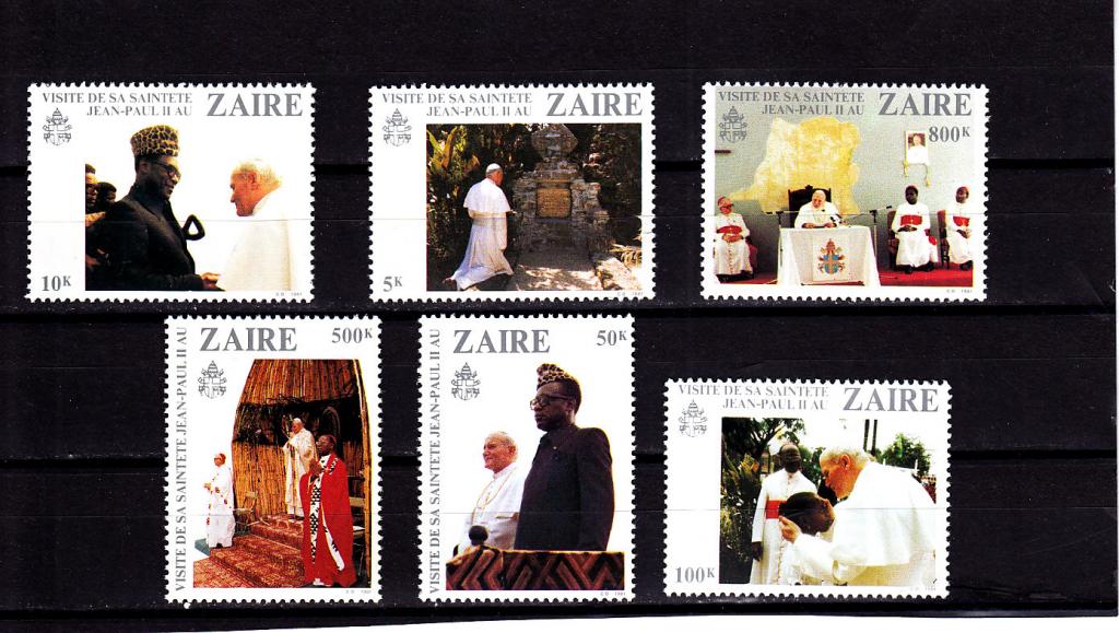 ZAIRE  ЗАИР  Президент Визит Папы     Серия  1981   Сост**