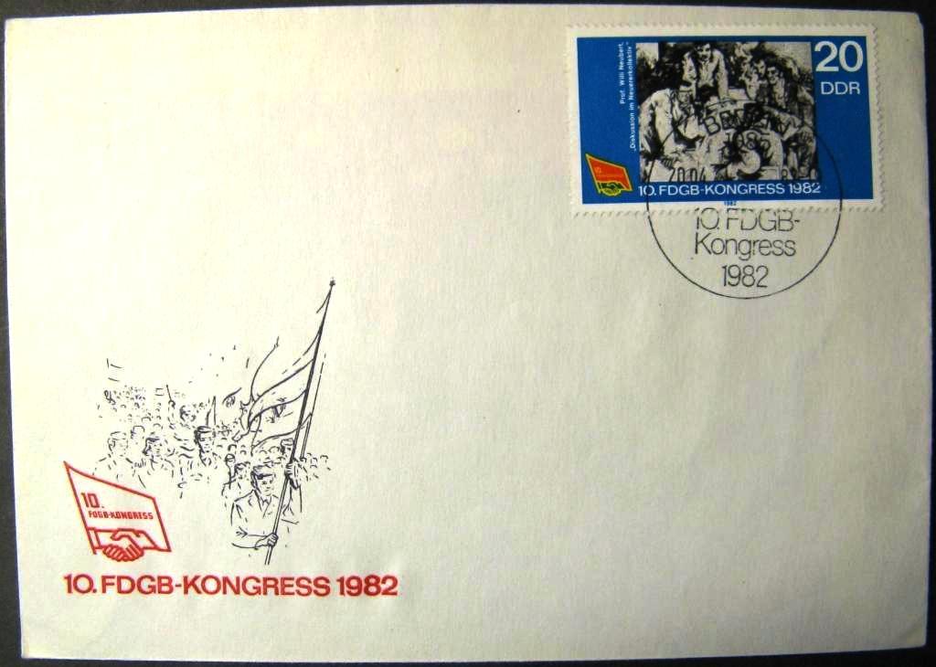 К18-389 ГДР КОНВЕРТ СО СПЕЦГАШЕНИЕМ 1982 КОНГРЕСС