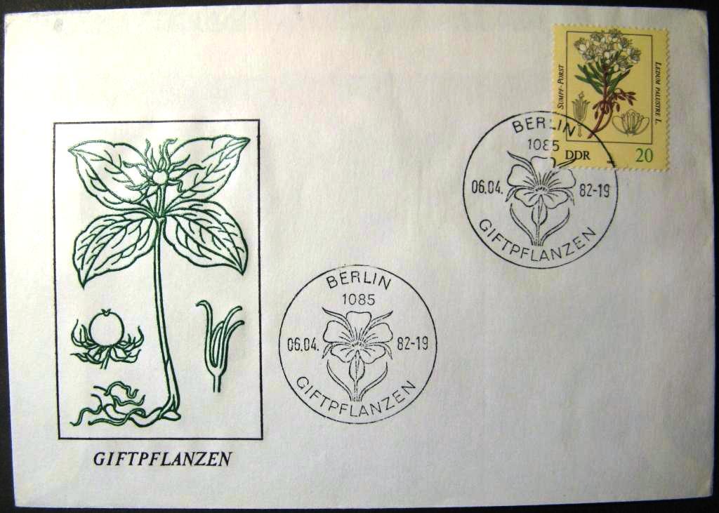 К18-394 ГДР КОНВЕРТ СО СПЕЦГАШЕНИЕМ 1982 ФЛОРА