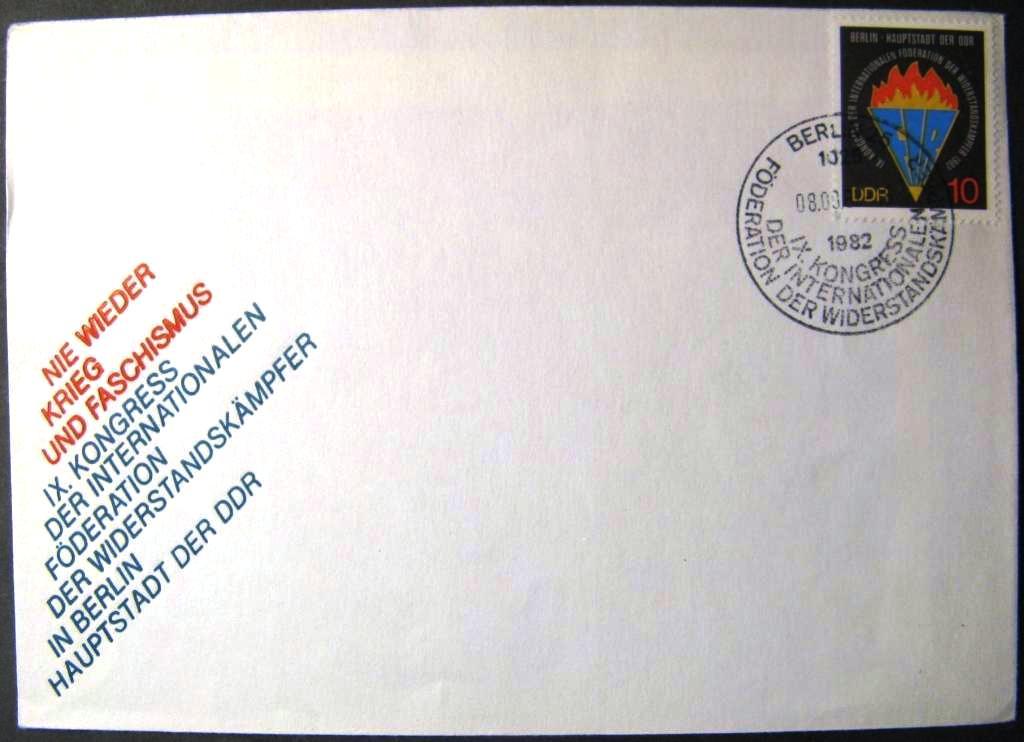 К18-397 ГДР КОНВЕРТ СО СПЕЦГАШЕНИЕМ 1982