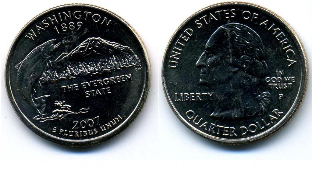 25 центов - США - 2007 - Вашингтон - Р - UNC