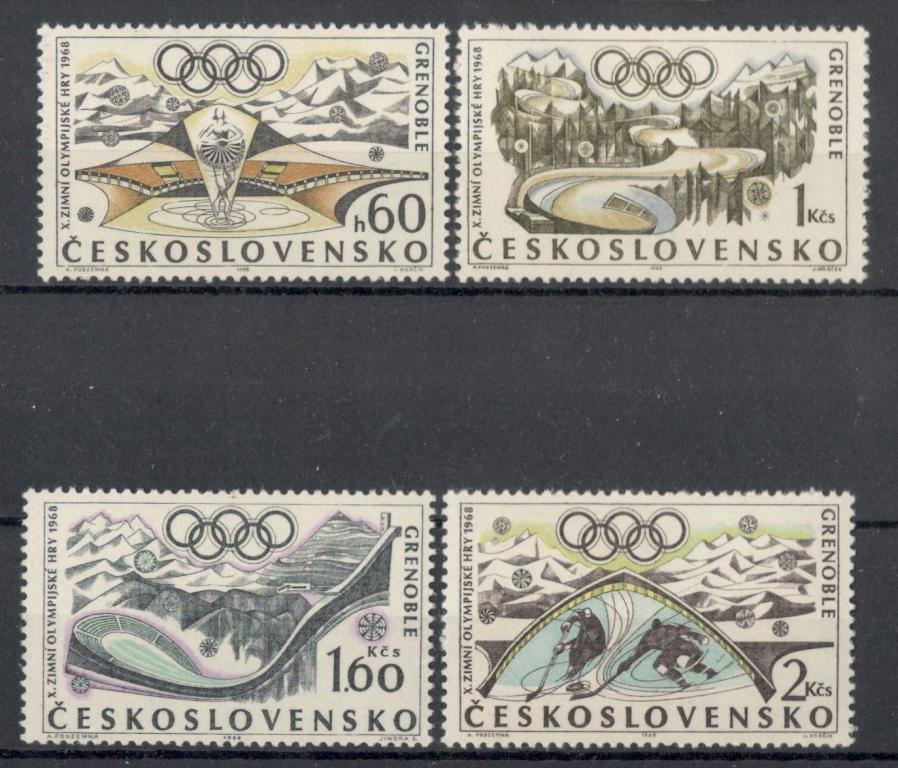 Чехословакия, 1968, № 1763-1766, € 3,8 , MNH, полн., спорт, олимпиада