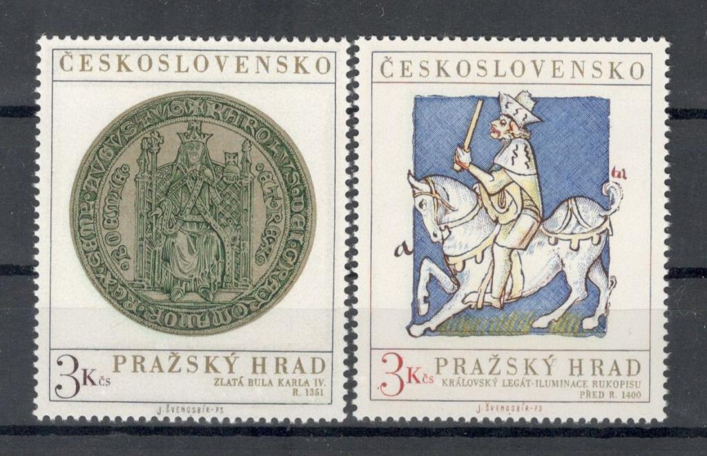 Чехословакия, 1973, № 2141,2142, € 4, MNH, полн., искусство, Пражский Град