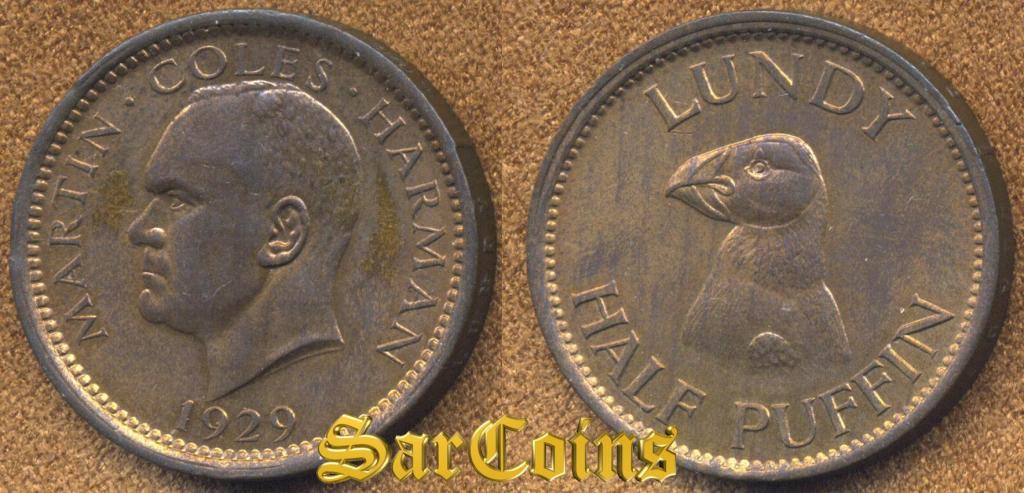 Великобритания, остров Ланди 1/2 паффина 1929 UNC