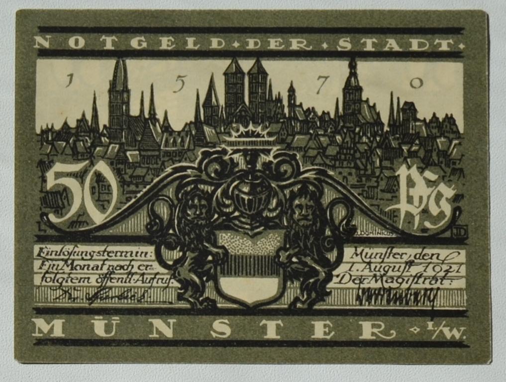 Нотгельд Германия Munster  1921 г 50 пфенингов