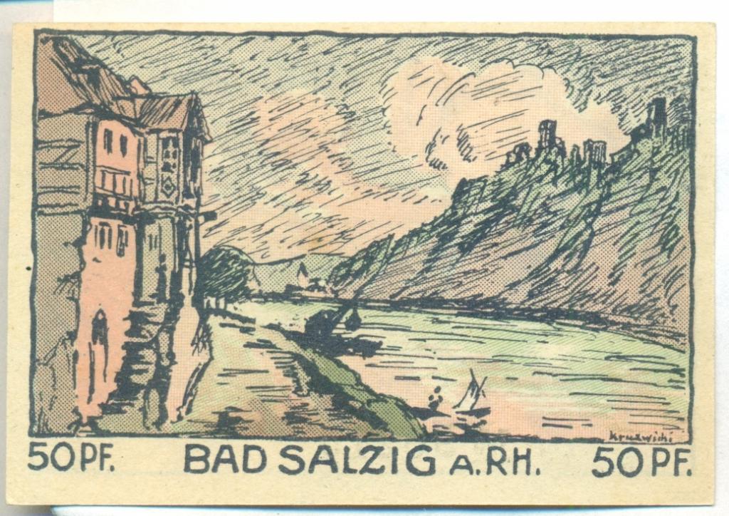Нотгельд Германия Salzig 1921 г 50 пфенингов