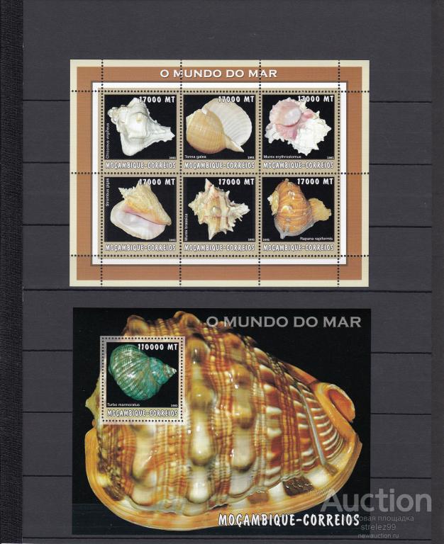 MOCAMBIQUE  МОЗАМБИК    Фауна  моря    Лист + блок  2002  Сост**