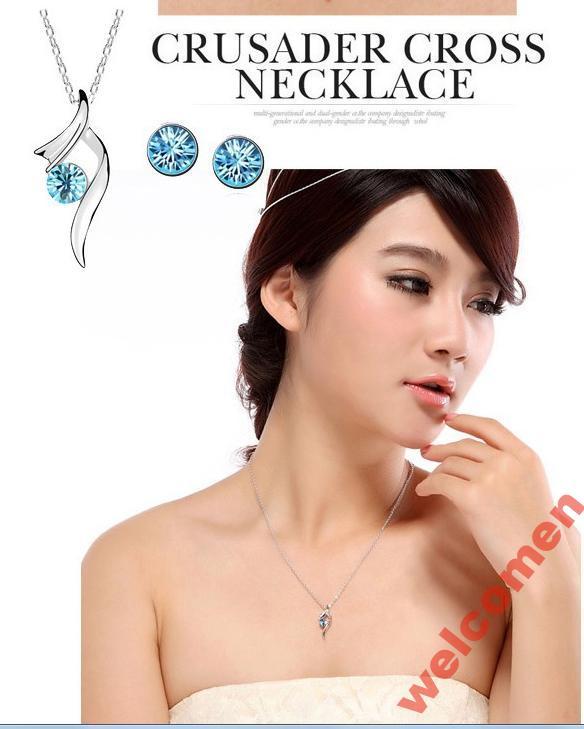 ОЖЕРЕЛЬЕ ЖЕНСКОЕ КОЛЬЕ Silver Plated Crystal 