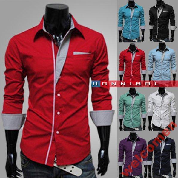 РУБАШКА МУЖСКАЯ Formal Casual Male Dress Shirt 