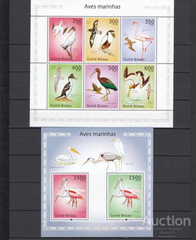 GUINE BISSAU    Фауна  Птицы    Лист + Блок 2010  Сост**