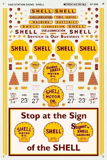 9мм (N) Microscale Декаль для автосервисов Shell 1935-1960