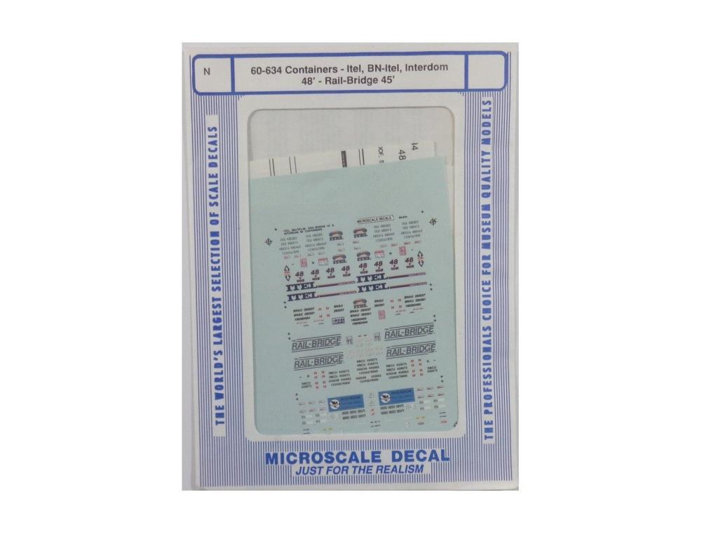 9мм (N) Microscale Декаль для контейнеров 45` и 48`Itel,BN-Itel,Interdom