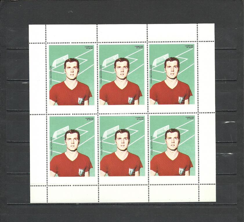 Аджман 1968 Футбол Известные игроки, Ф.Беккенбауэр, пруф, малый лист