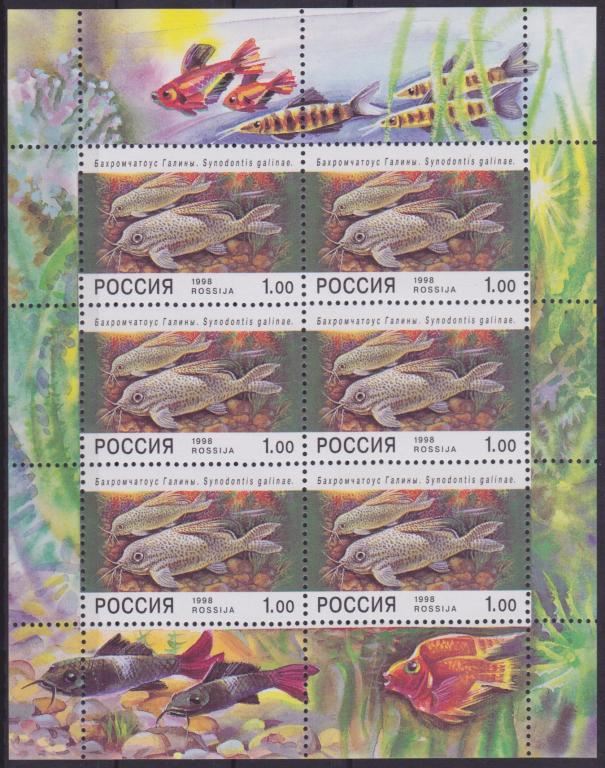 Аквариумные Рыбы. 1 Малый Лист.