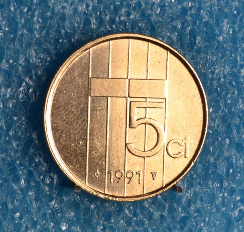Нидерланды 5 Сантим 1991 г.  Лот № 1137