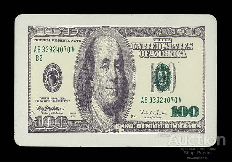 100 долларов США игральная карта