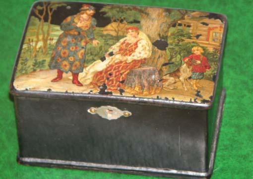 Лаковая шкатулка Кузнецов,Алексей Губкин 13х9х7 см.
