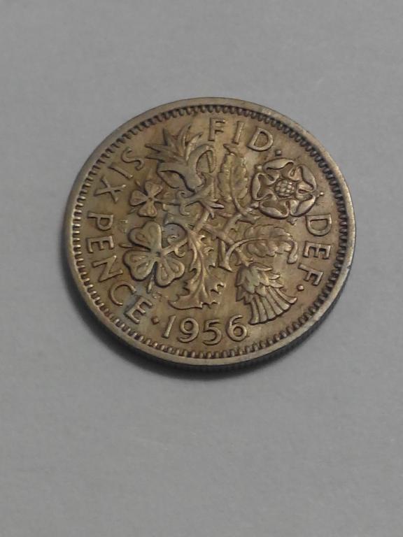 6 пенсов. Великобритания. 1956 год