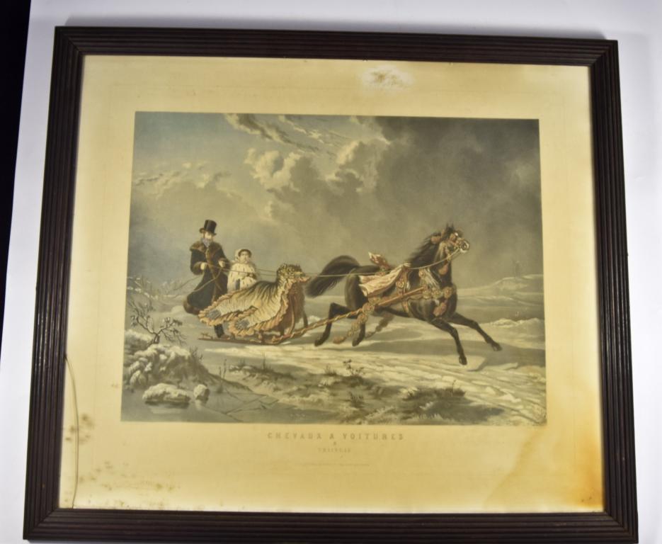 Пара гравюр «Chevaux &amp; Voiture», G. Zazzarini &amp; Cie. Арт. 9Рд1317