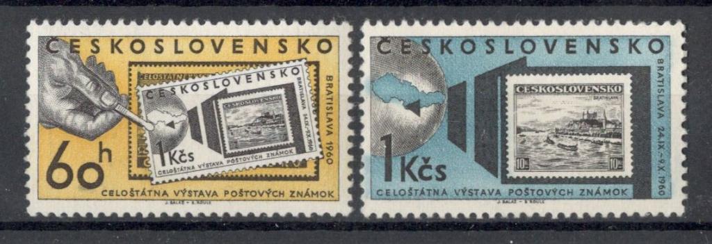 Чехословакия, 1960, № 1209,1210, € 2,2 , MNH, полн., фил.выставка