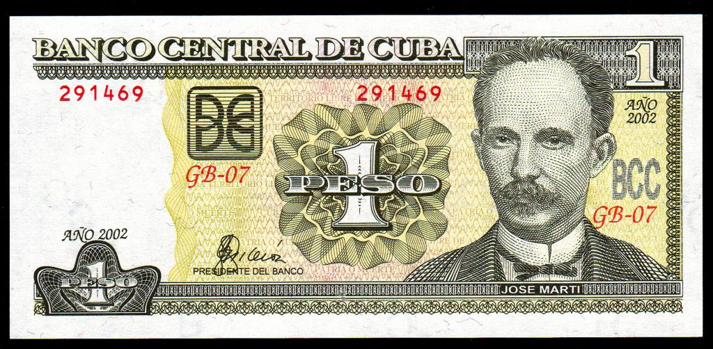 Куба 1 песо 2002 г..пресс UNC