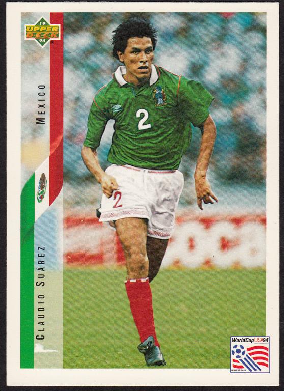 Карточки.  Футбол.  ЧМ  1994.  Сборная  Мексики.  Клаудио  Суарес.