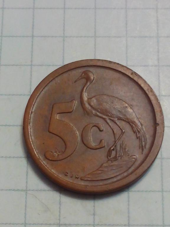 5 центов ЮАР 1991 год (фауна)