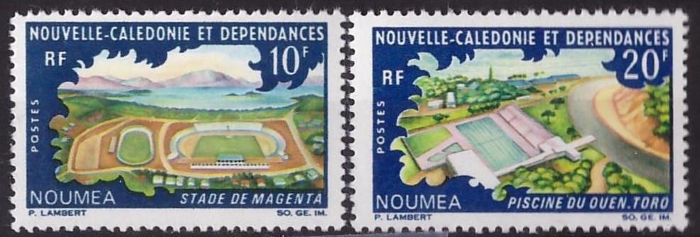 Новая Каледония, 1967, № 434,435,  € 6 , MNH, полн., спорт, стадионы