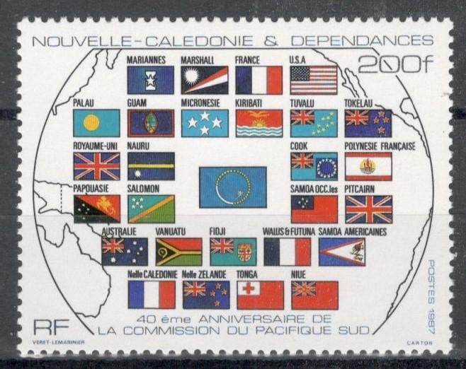 Новая Каледония, 1987, № 812, € 7, MNH, полн., флаги