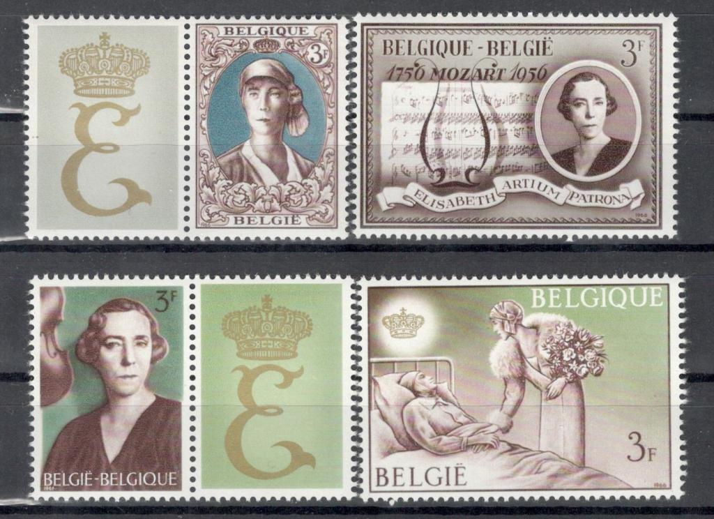 Бельгия, 1966, № 1421-1424,  € 3 , MNH, полн., монархи