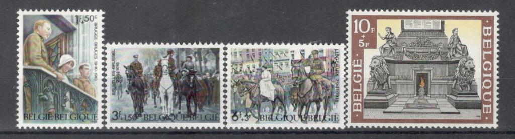 Бельгия, 1968, № 1531-1534,  € 1,6, MNH, полн., знаменательные исторические события