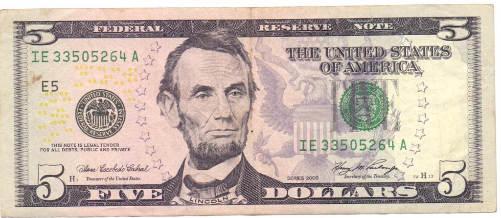5 долларов 2006 год IE 33505264 A США