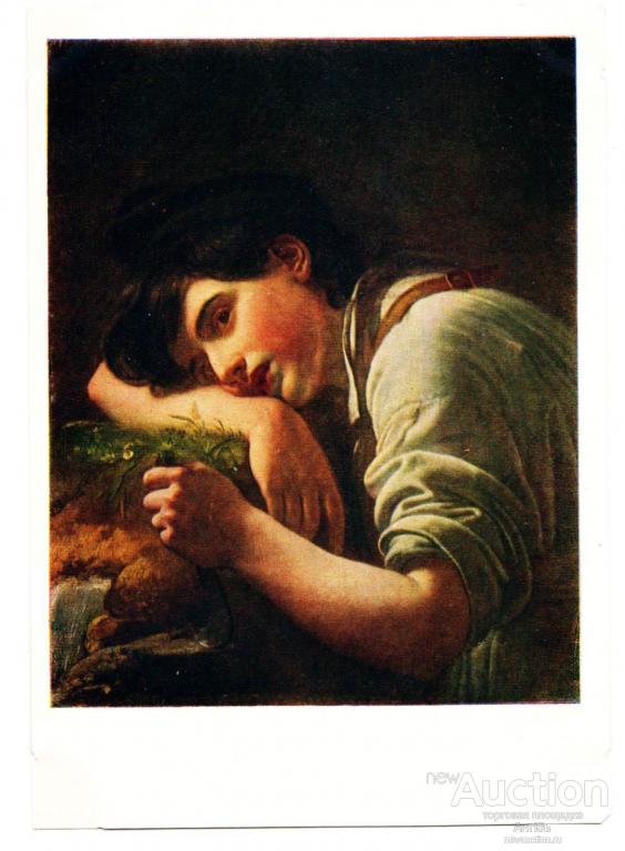 Живопись. Картина. Открытка. Кипренский. Молодой садовник. 1956 год. (Альбом №1)
