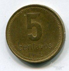 Аргентина 5 сентаво 1992г.