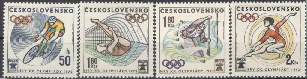 Чехословакия, 1972, № 2067-2070, € 3,2, MNH, полн., спорт, олимпиада