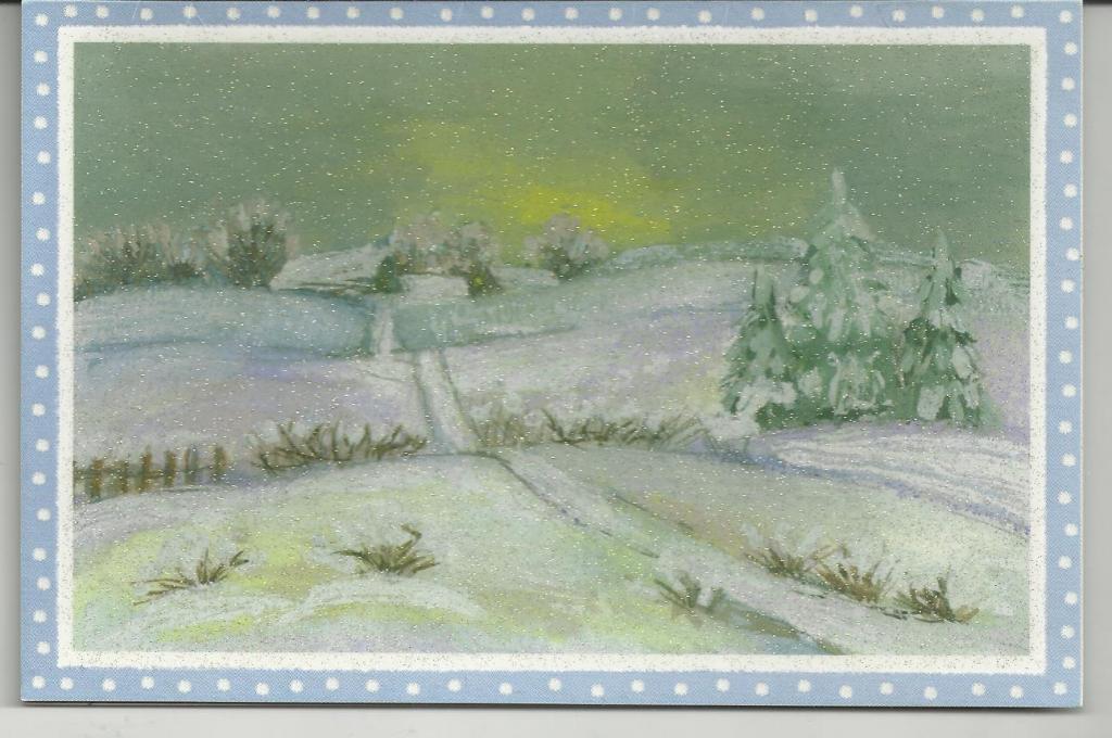 С НОВЫМ ГОДОМ.ЗИМНИЙ ПЕЙЗАЖ.  ВИД...ДВОЙНАЯ.