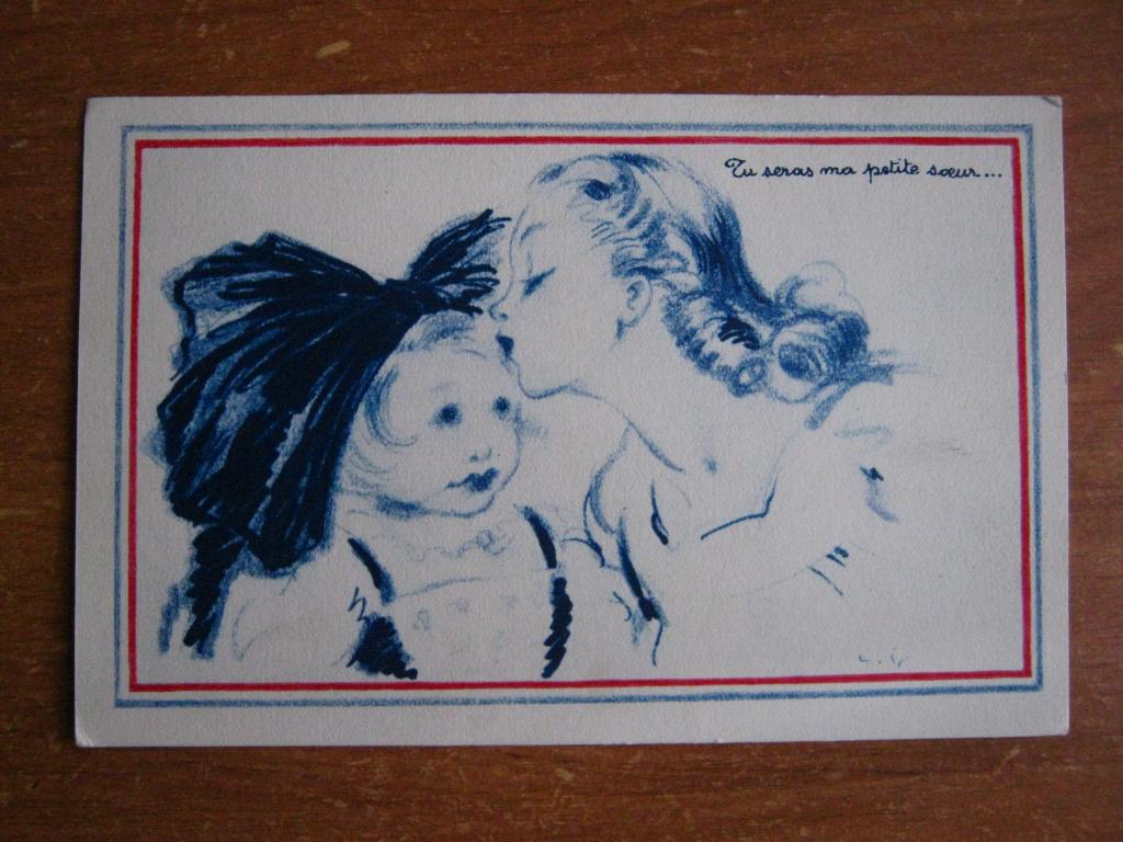 Открытка до 17 года.Франция Дети Кукла