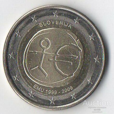 Словения 2 евро 2009, 10 лет евро