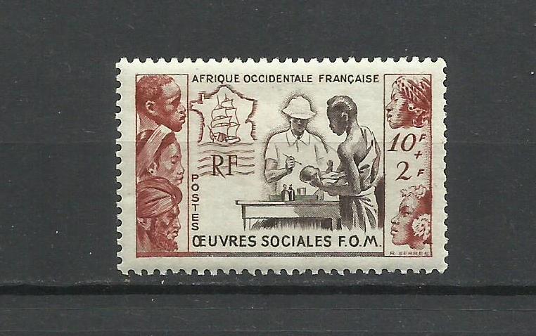 Фр.Западная Африка, 1950 г. Ивер 45 * кат. 8 евро