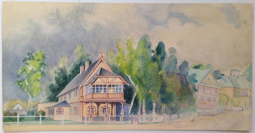 ПИТЕРСКИЕ ДАЧИ !  КРАСИВАЯ РАБОТА  19 ВЕК ! 15 Х 28,5 см.